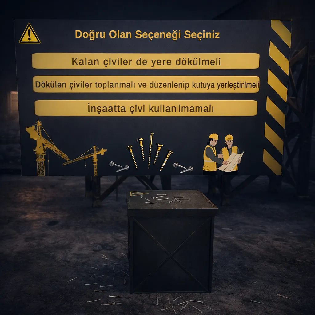 Adaptive İSG VR platformunun uyarlanabilir eğitim ekranı